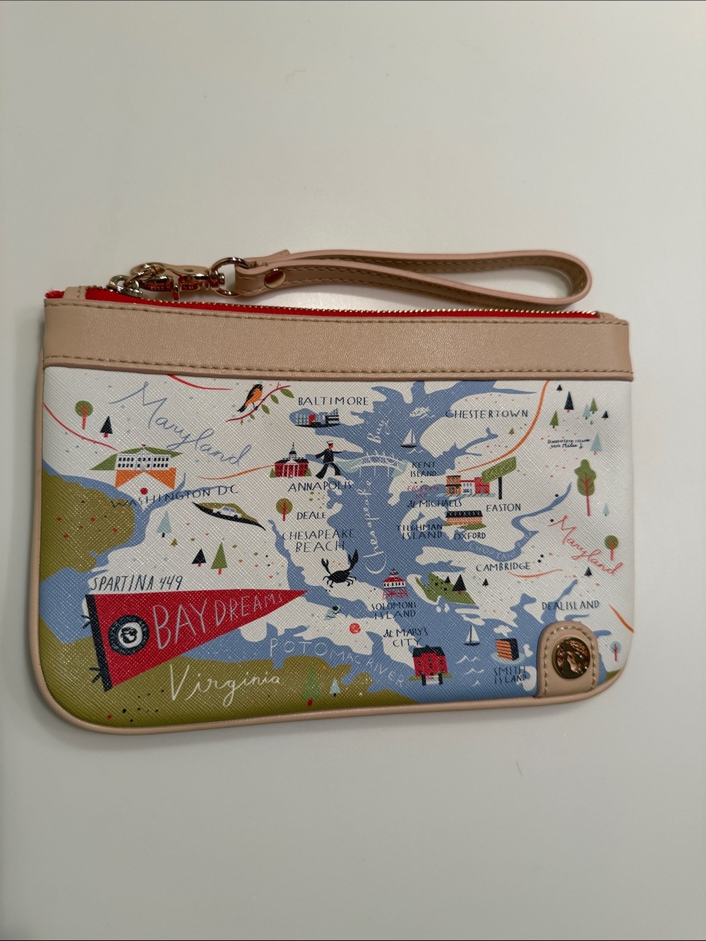 NWOT Spartina 449 Bay Dreams Maryland/Delaware Wristlet